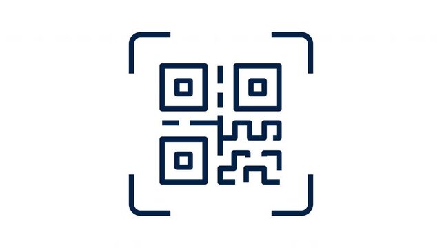 Animated QR Code Scanning Line Icon Loop