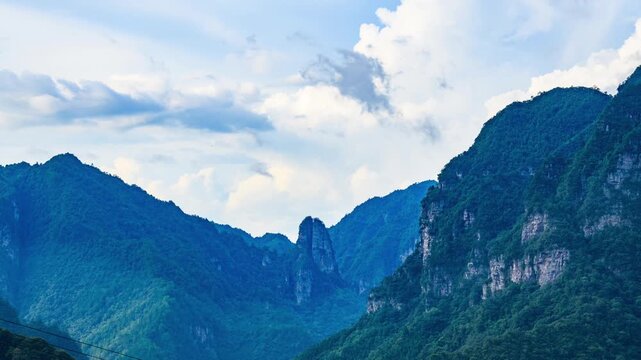 Evening in the high mountain valleys of Jinxiu, Laibin, Guangxi