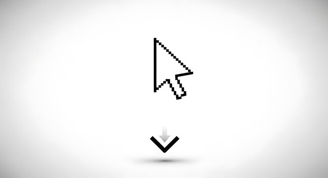 Minimalist arrow and triangle symbols on plain background.