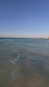 Clear Tropical Ocean Waves at Shoreline