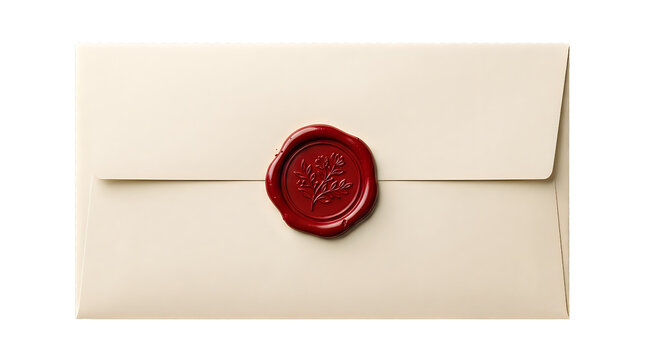 Vintage paper envelope with a red wax seal for a formal letter