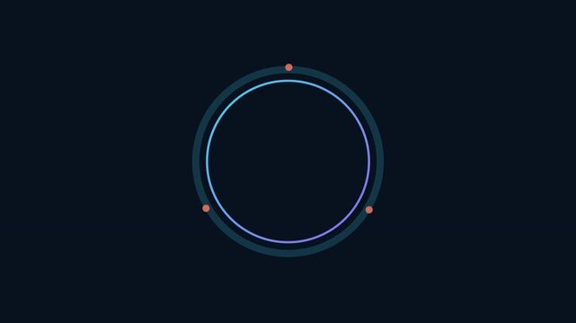 Futuristic HUD circle interface, glowing digital ring animation, high-tech loading element for sci-fi UI and data visualization