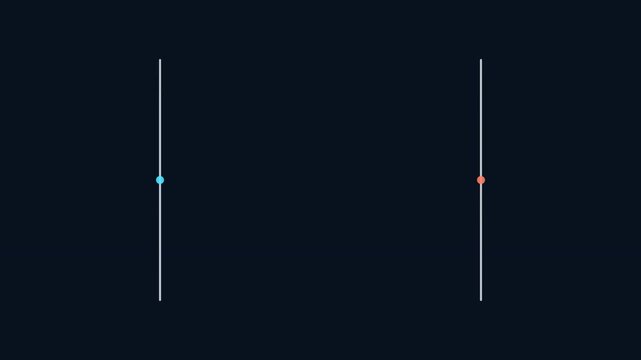 Minimalist digital loading bar animation, blue and red progress indicators on dark background, sleek motion graphics for UI interface design