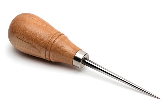 Bradawl with Hardwood Handle and Pointed Steel Shaft for Precise Woodworking Marking and Carpentry Layout