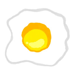 Cute Fried Egg Cartoon Illustration Isolated on White Background
