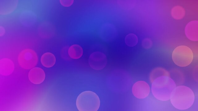Deep royal blue and magenta pink fluid gradient loop with glowing defocused bokeh circles. Ideal for modern presentation background, video intro sequence, and creative wallpaper