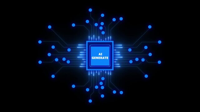 Generate AI button animation. Button for AI Generator. Colorful button. 4K Alpha Matte. isolated on transparent background.
