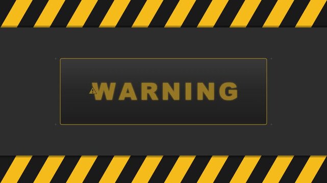 Industrial Warning Sign with Hazard Stripes Background