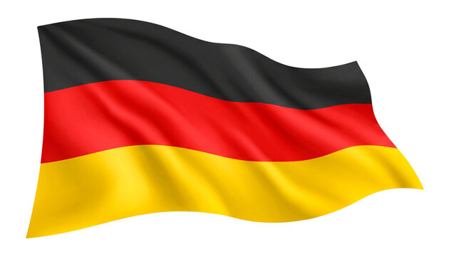 Waving Germany National Flag Isolated on Transparent Background