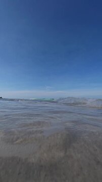 Low Angle View of Tropical Beach Shoreline