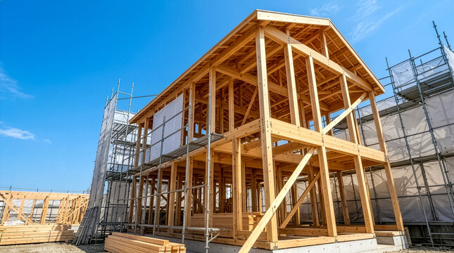 木造住宅の建築現場