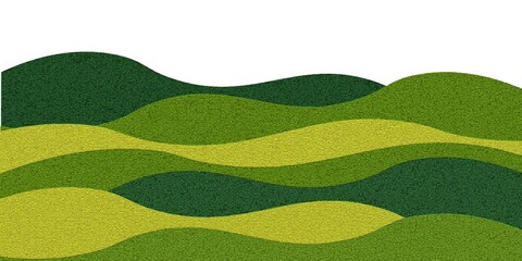 Fototapeta premium Abstract Japanese Rice Field Pattern. Agriculture Landscape Illustration. Green Tea Hills Collage Illustration. Vector Grass Mountain Texture.