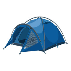 Blue camping tent for outdoor adventure © Taslima