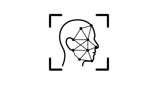 vector illustration of a face man scan