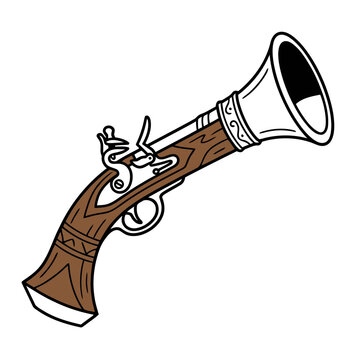 Flintlock pistol with flared muzzle
