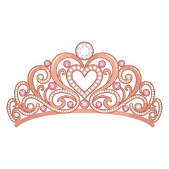 Elegant princess tiara isolated on white background © Taslima