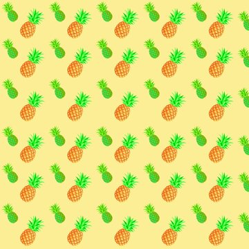 Creative pineapple art seamless pattern design