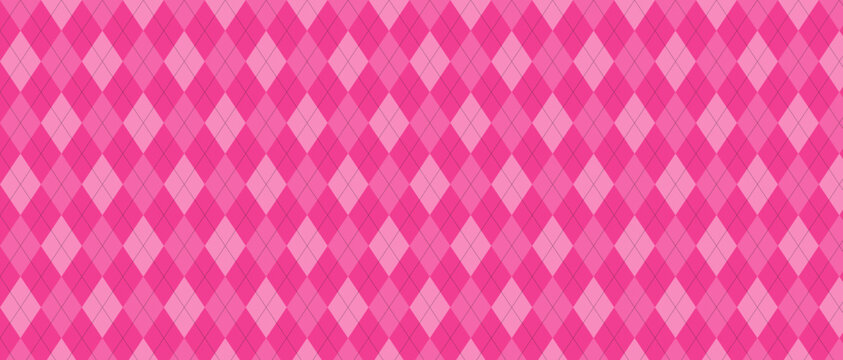 A repeating pattern of pink argyle diamonds, perfect for background or design elements