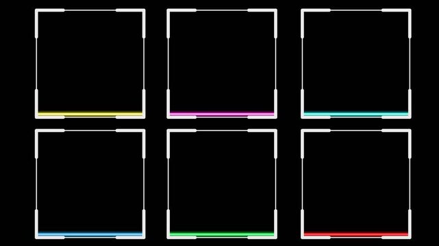 barcode scan animation on a transparent background, the barcode scan animation comes in 6 different colors
