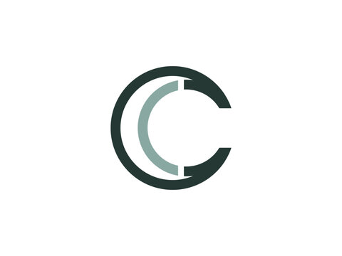 double CC monogram circle logo icon corporate identity