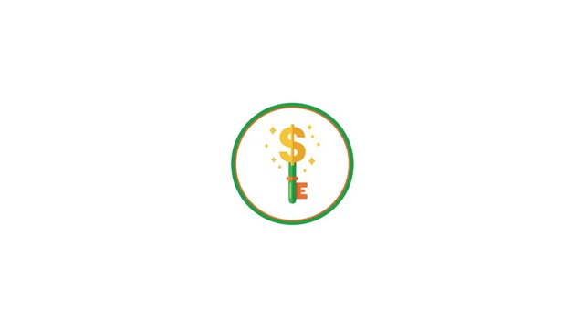 Dollar Sign and Money Icons on a white background. Financial wealth, banking and business cash icons on a white background. Colourful Dollar Sign Icons on a white background.  Business icon sign. 