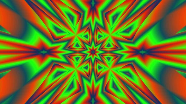Immersive and glowing psychedelic patterns with continuous seamless loop technology, built for professional VJ screens and DJ performances.
