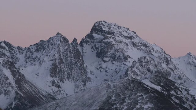 Kemerli Kackar summit Rize Turkey glows with first sunrise over snowy peaks and crisp mountain air.