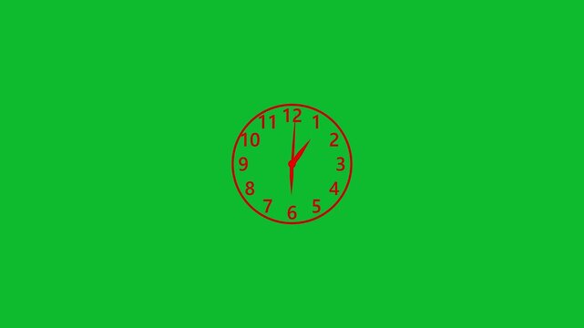 Clock face on Time ticking on classic wall clock. Time clock animation...