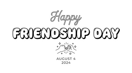 Obraz premium Happy Friendship Day Text Greeting Card Design