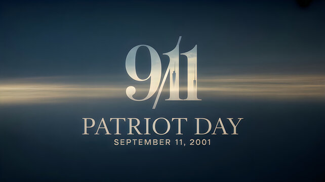 Patriot day september eleven 2001 memorial with date and flag
