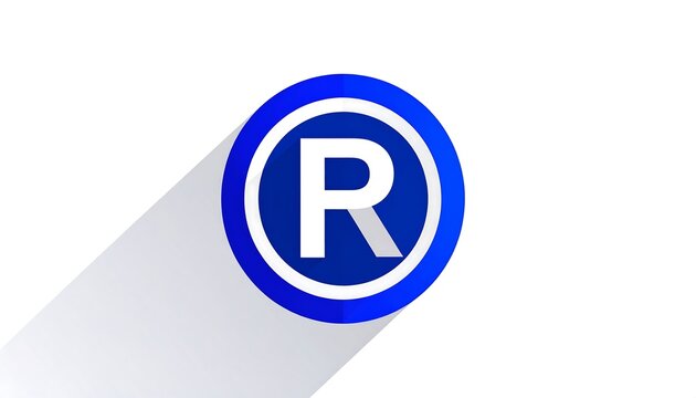Blue registered trademark symbol on white background.