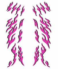 Set of purple flames livery design for drift cars © Neocozmo Graphic