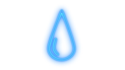 Glowing neon water droplet icon isolated on transparent background. Liquid drop. Rain symbol. Clean aqua hydration. Eco energy. Moisture sign © mominulim