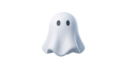 Fototapeta premium Cute 3D white ghost isolated icon with transparent background for Halloween project and spooky design (42)