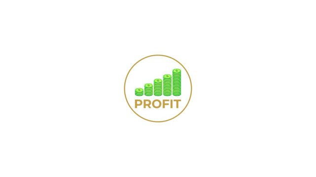 Financial Growth Icons on a white background. Colourful Finance Growth Icons on a white background.Business profit, investment analytics and revenue icons on a white background. Business icon sign. 