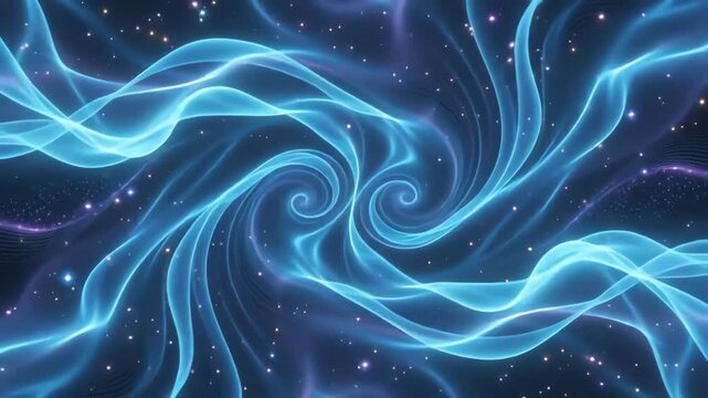 Abstract iridescent pink and blue cosmic energy pulses with a soft rhythmic motion in a seamless looping infinite field for electronic displays
