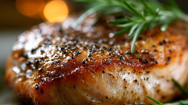 Buttery crust with herb flecks (rosemary, thyme, parsley) and cracked black pepper, tiny streaks of pan jus shining in the crevices