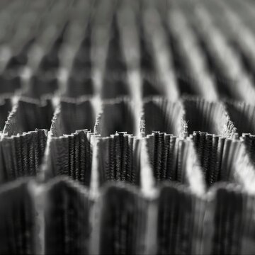 Macro photograph of corrugated plastic warehouse bin with texture