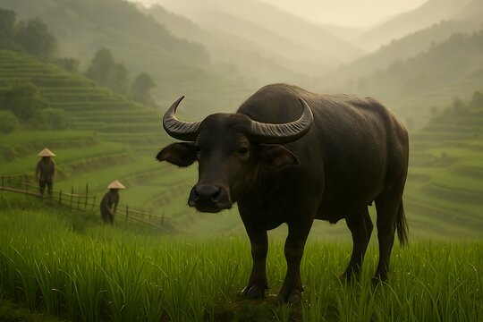 Water Buffalo in Sapa Rice Terraces-1