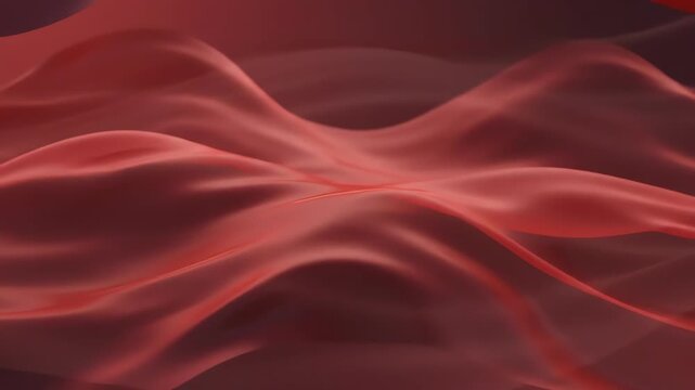 Abstract vibrant red and crimson gradient background with smooth wave motion across a wide panoramic frame creating a soft aesthetic atmosphere