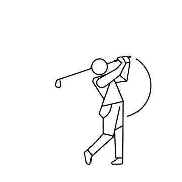 Golfer Swinging Club