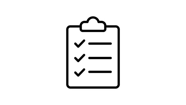 Clipboard with check marks icon for project task and business checklist.