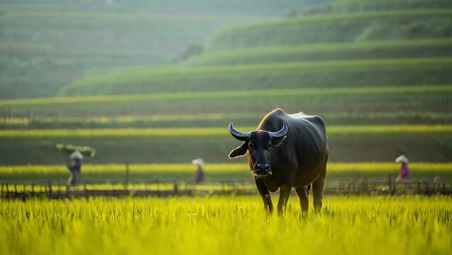 Water Buffalo in Sapa Rice Terraces-6