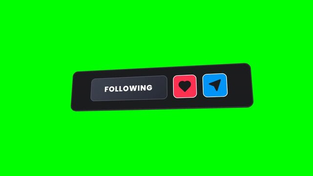 3D social media profile share CTA card on green screen