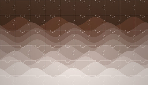 Jigsaw puzzle texture with wavy brown color transitions for creative marketing and web design.