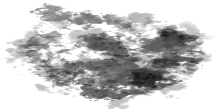 Abstract Black Ink Splatter and Watercolor Wash Texture on White Background