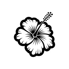 Fototapeta premium Hibiscus Flower Vector Silhouette File