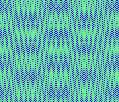 Abstract seamless pattern with green and blue zigzag wavy lines