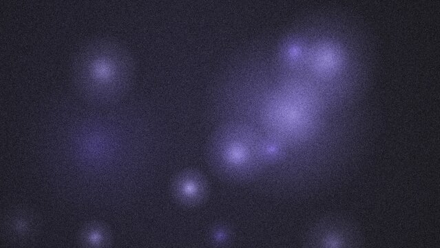 Abstract dark background, with soft glowing, purple light orbs, and fine grainy, texture overlaying