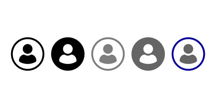 User Profile Account Icon Vector Set for Web and Mobile App